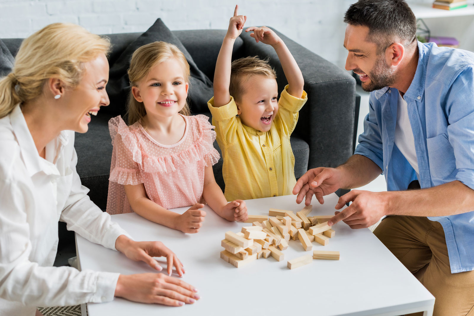 Family in home