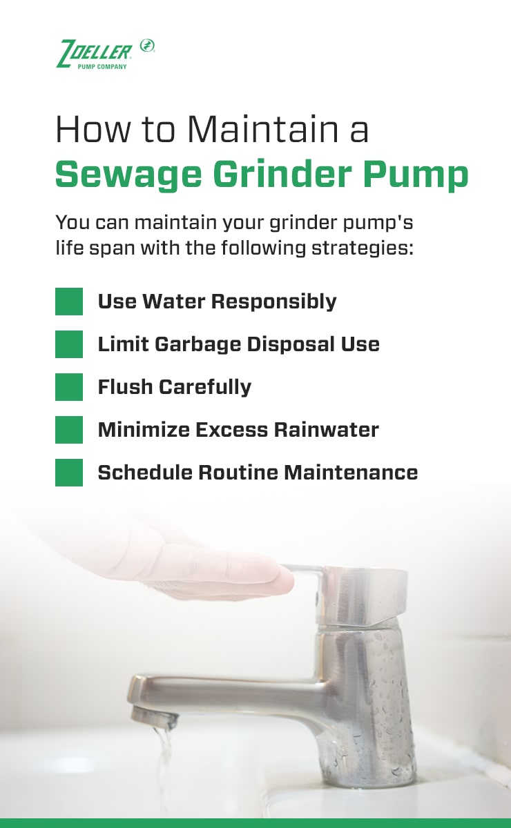 how to maintain sewage grinder pumps
